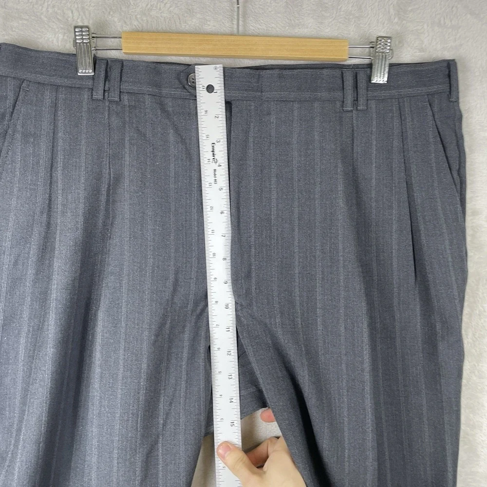Vtg 50s Style Drop Loop Pleated Slacks Pants Mens 38x29 Striped Rockabilly 70s